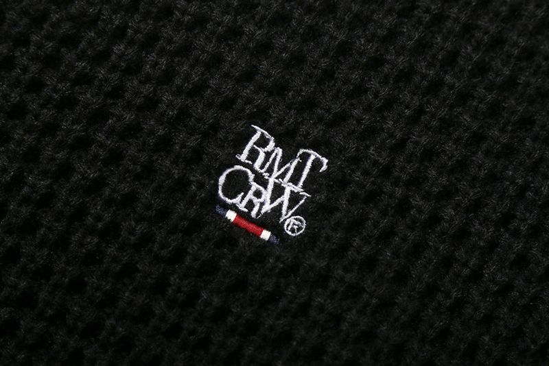 WAFFLE KNIT VEST_BLACK