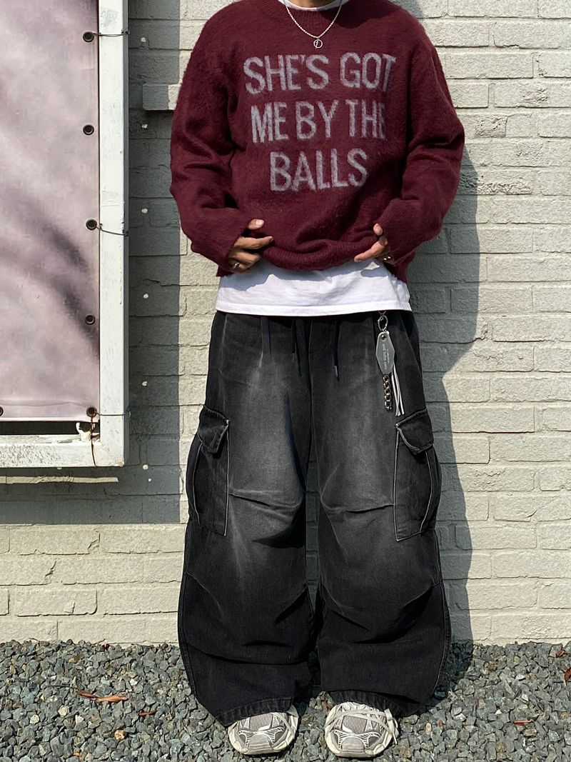 Easy Wool Lettering Knitwear (4color)