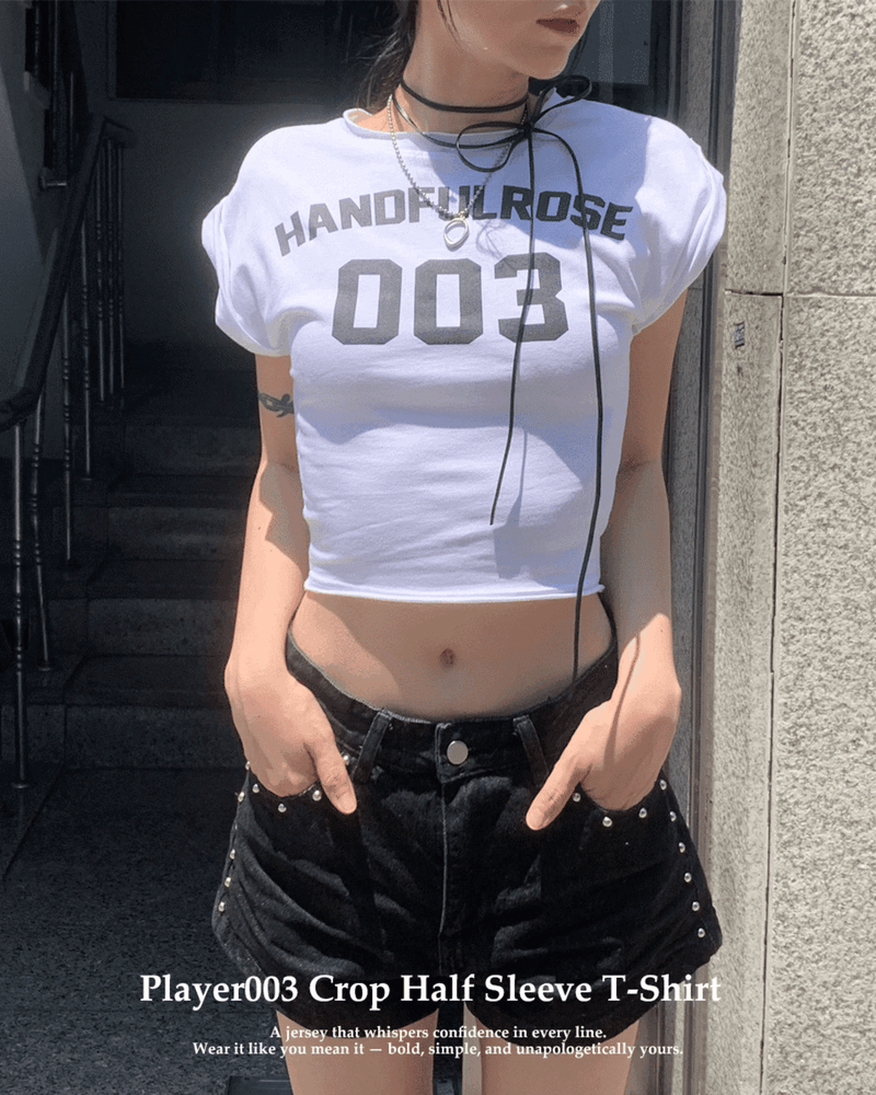 GUSTA（グスタ）の「 Player003 Crop Half Sleeve T-shirt (3 colors)（Tops）」