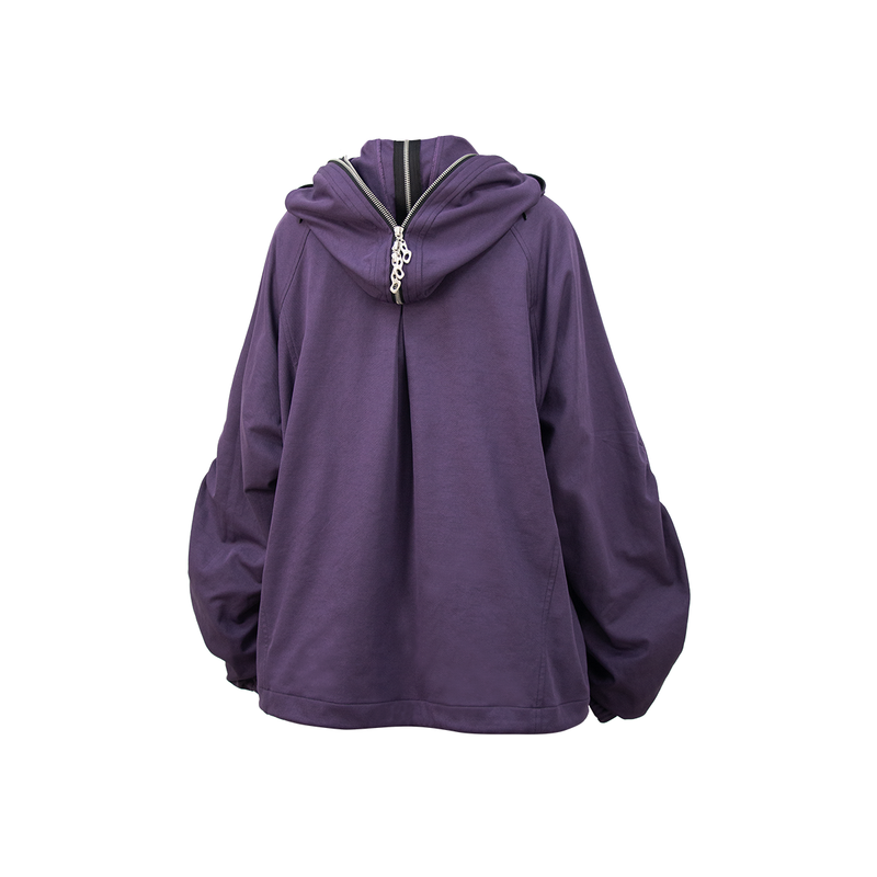 RELABEL (Dream Fracture) Multi-Zip Genuine Double-Layer Cut Four-Zip Hooded Back-Zip Oversized Sweatshirt