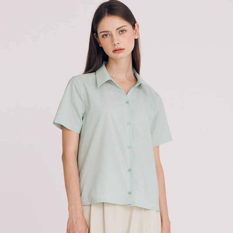 SEERSUCKER STRIPE SHIRT(GREEN)