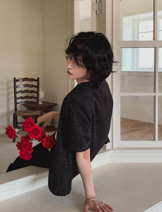 Avek tweed short sleeves jacket