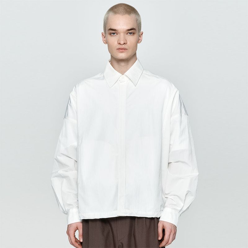 Crinkle String Shirt Jumper White