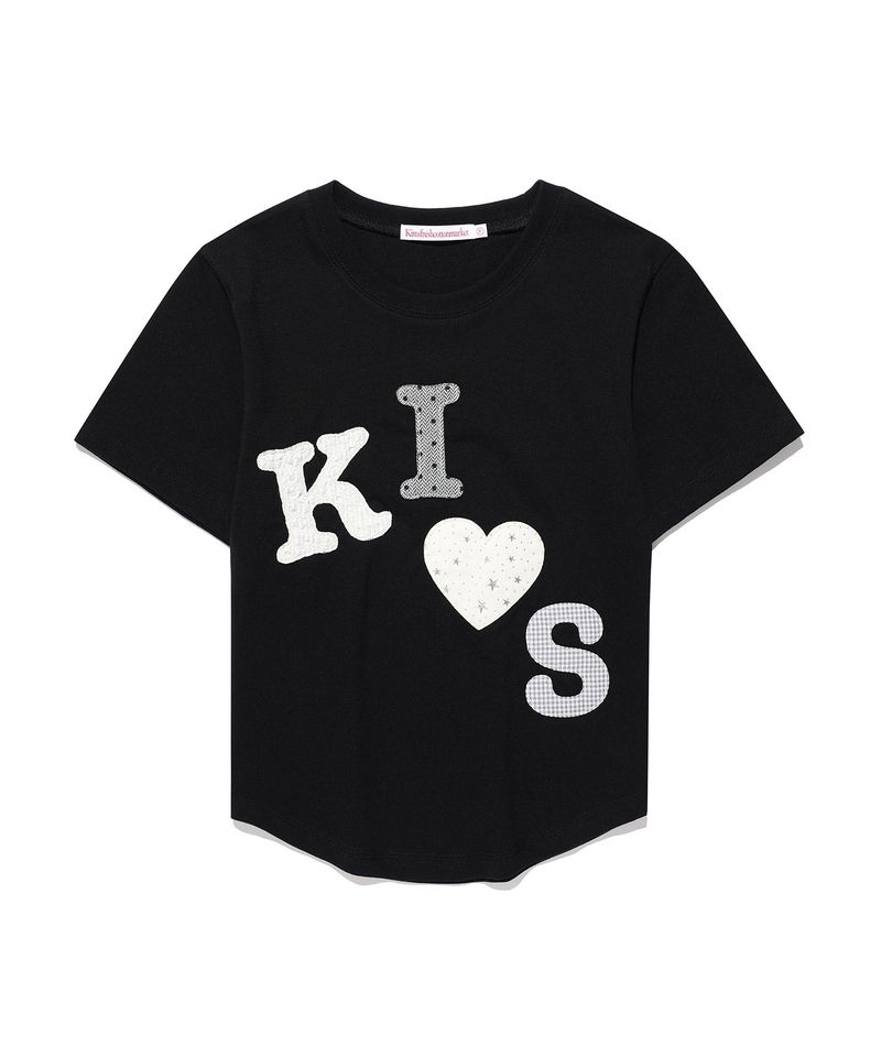 Kims Fresh Cotton Market(キムス フレッシュ コットン マーケット)の「メッシーキスロゴアプリティーブ Black(トップス)」
