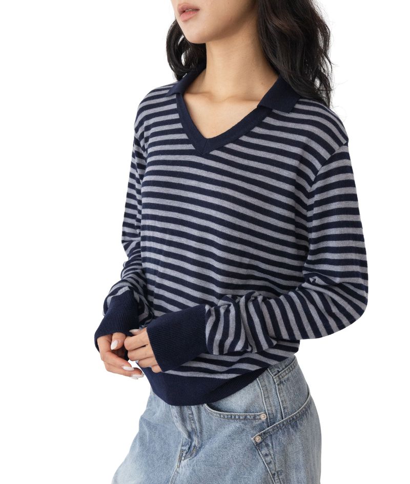 Rams Stripe Collar Knit
