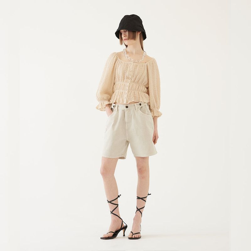 EXTENDER DENIM SHORTS (CREAM)