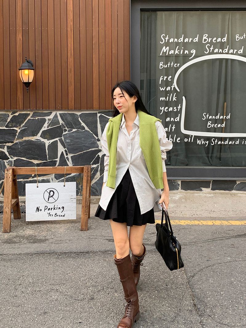[MADE] Belto pintuck mini skirt