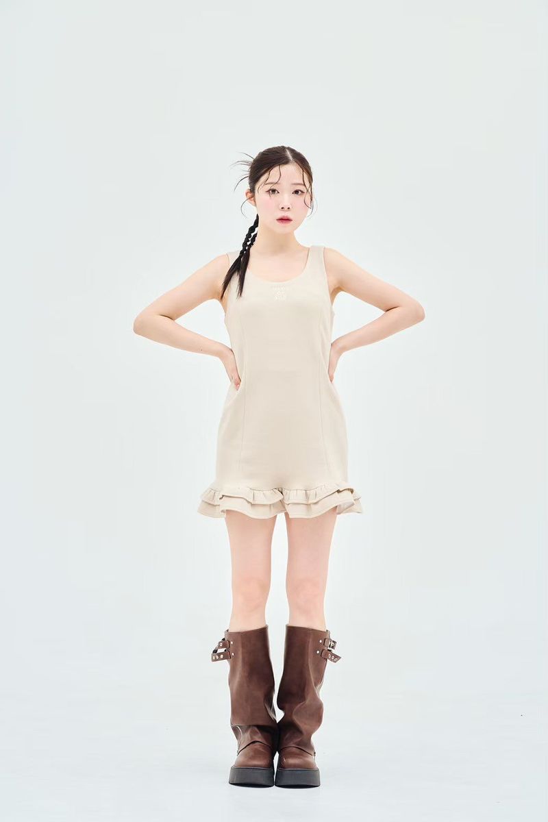 stretch ruffle dress