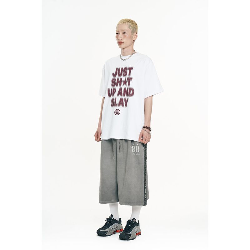 Cut-off Bermuda Sweatpants - Light Grey