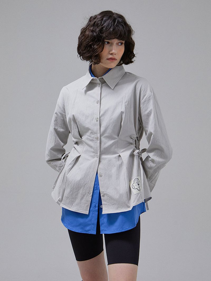 [LINE] Circle String Wrinkle Shirt (2colors)