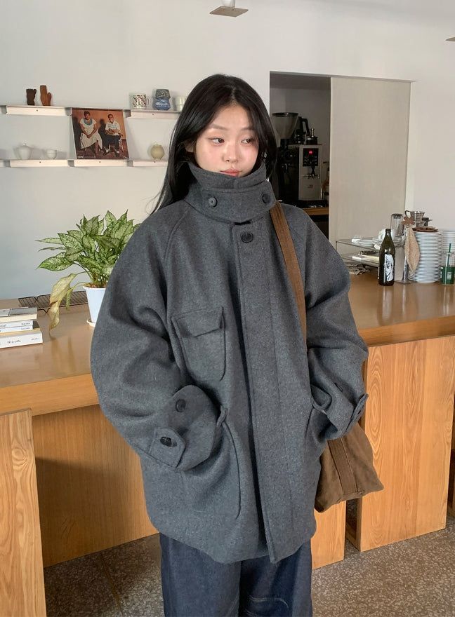 BAON（バオン）の「[unisex] Popis Wool High Neck Half Coat（Jackets/Outerwear）」