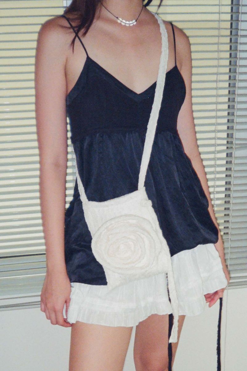 Rose Jacquard Bag - Ivory