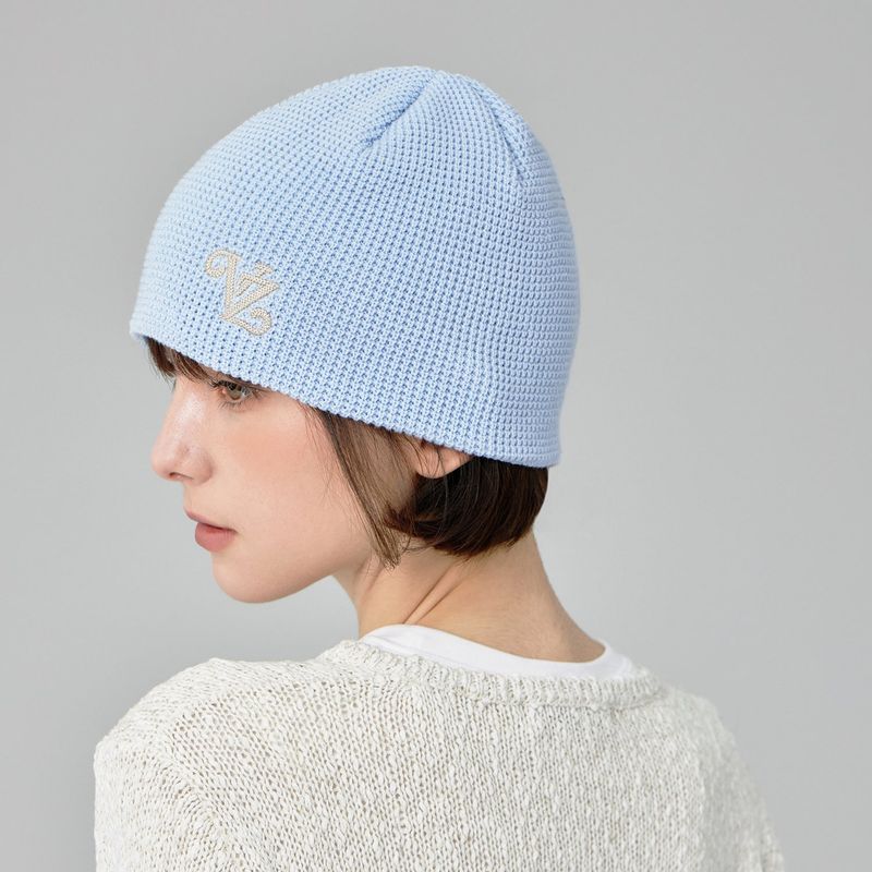 Leaf VZ Logo Waffle Beanie / Sky Blue