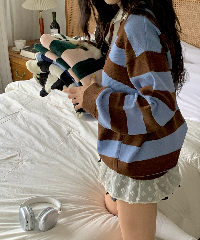 Bold Stripe Collar Knit