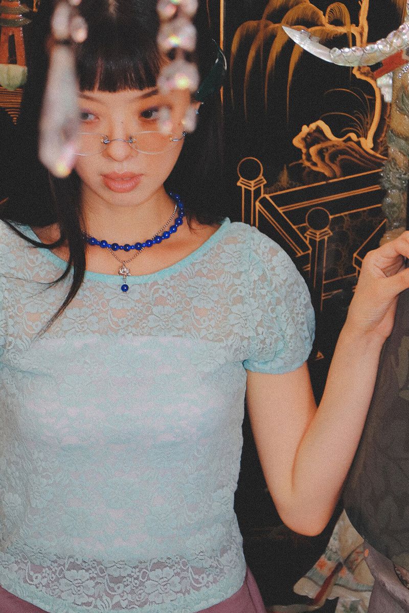 紅煙 Suryeon necklace (2way) (Black/Blue)