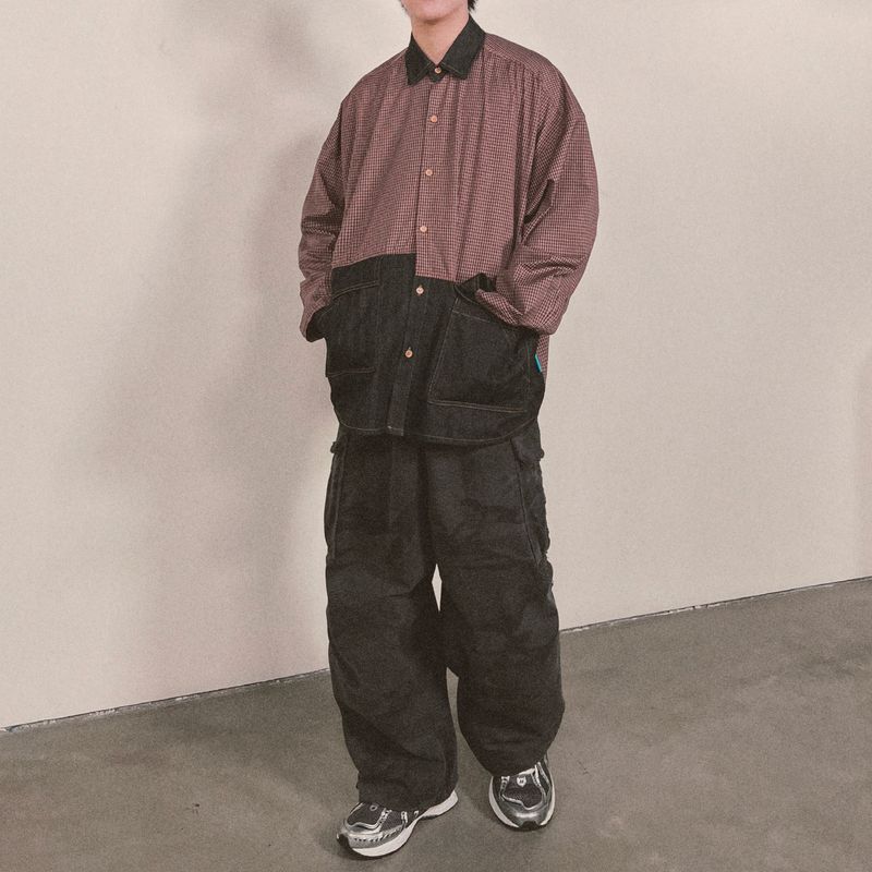 switch panel check shirt_black