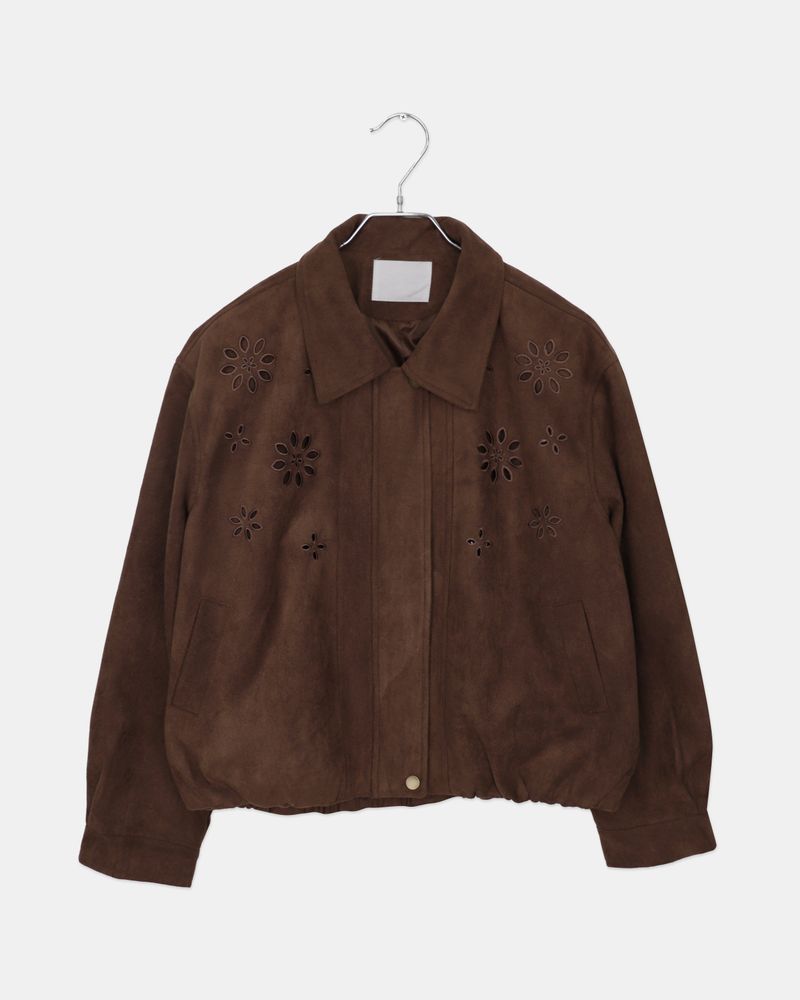 Sian Suede Punching Collar Pocket Jacket