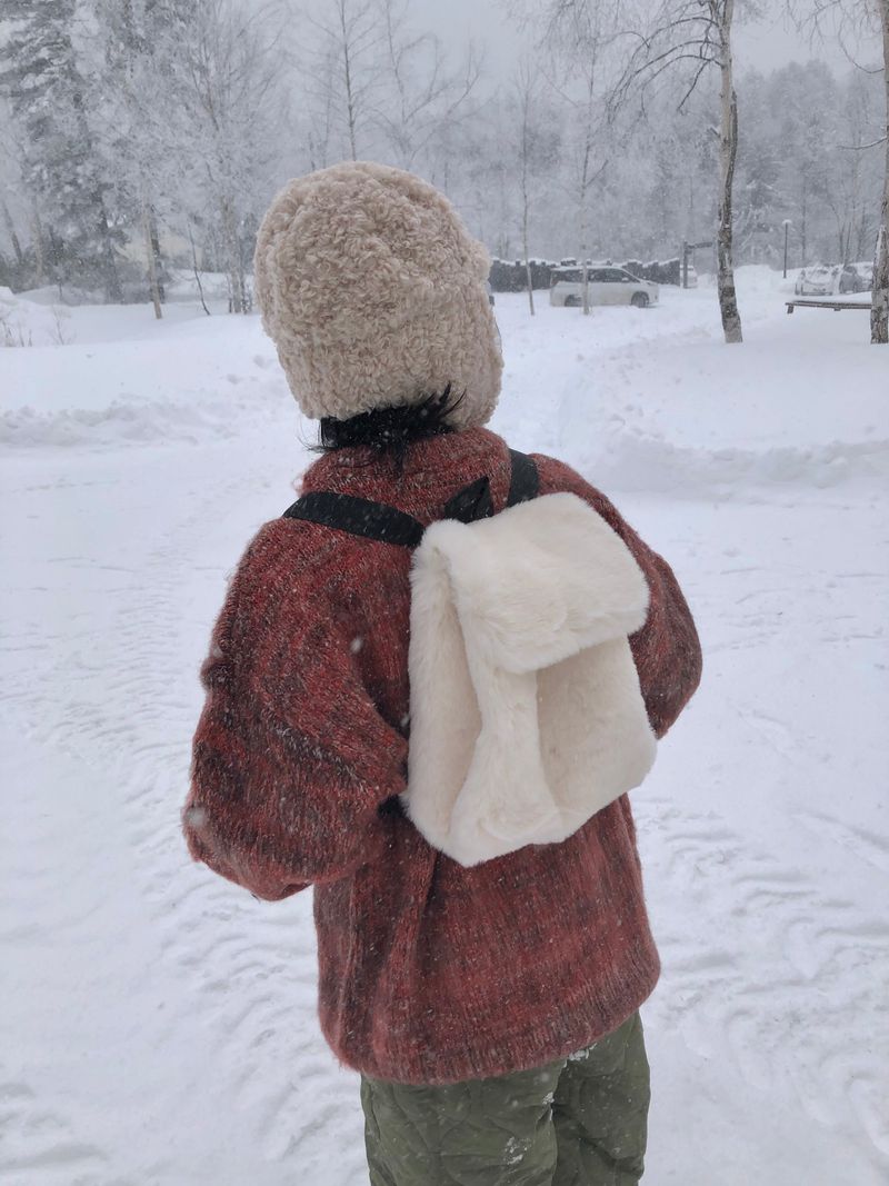 Furry mini back pack