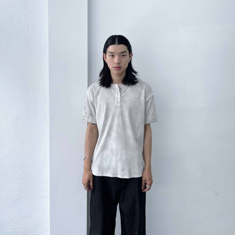 FADE MEET（フェードミート）の「Faded Henley Short Sleeve Tee（Tops）」
