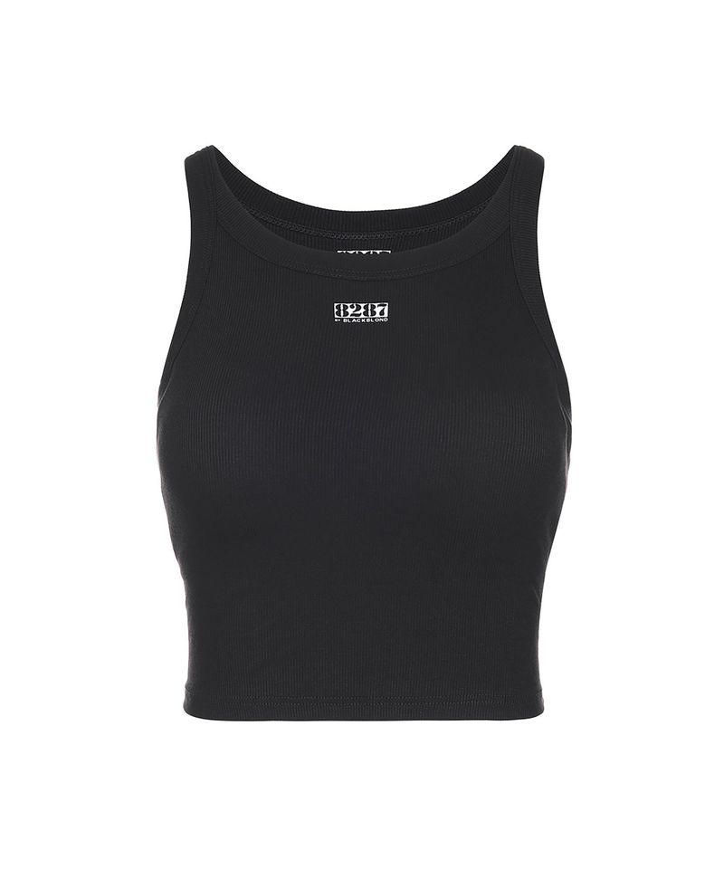 BLACKBLOND（ブラックブロンド）の「8287 Logo Crop Tank Top (Black)（Tops）」