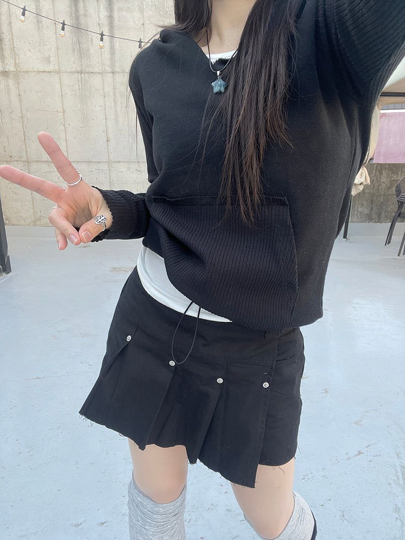 Mixed hooded sweatshirt.