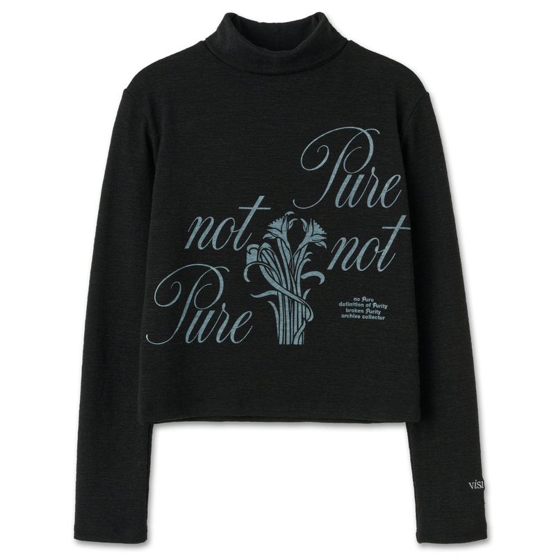 Not pure artwork turtleneck [Black]