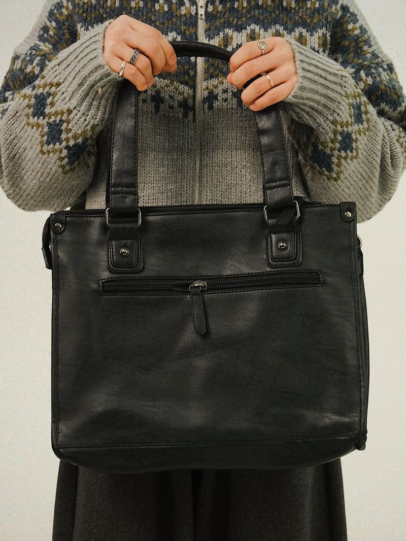 PE Leather Pocket Hand/Shoulder Bag
