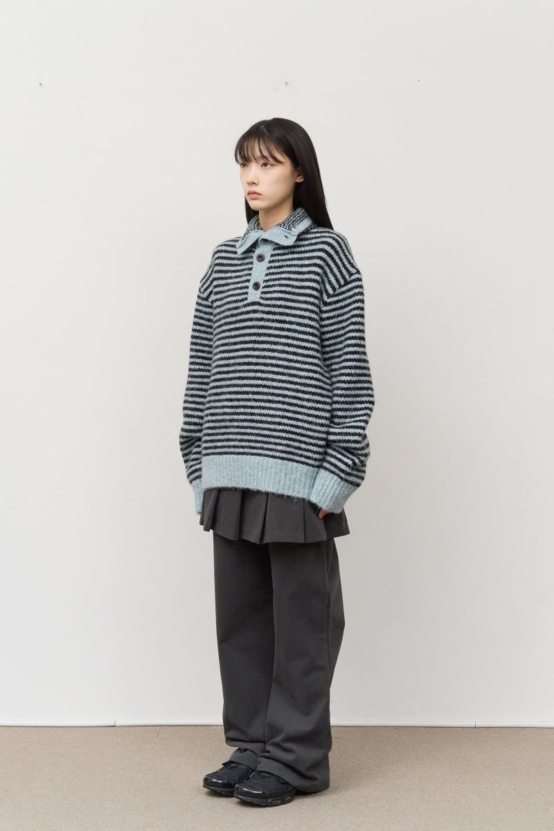 Hawk Striped High Neck Knit