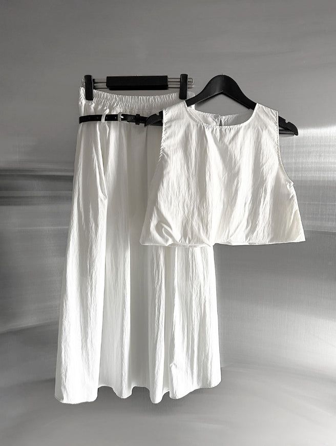 Cloud Nylon Crop Blouse