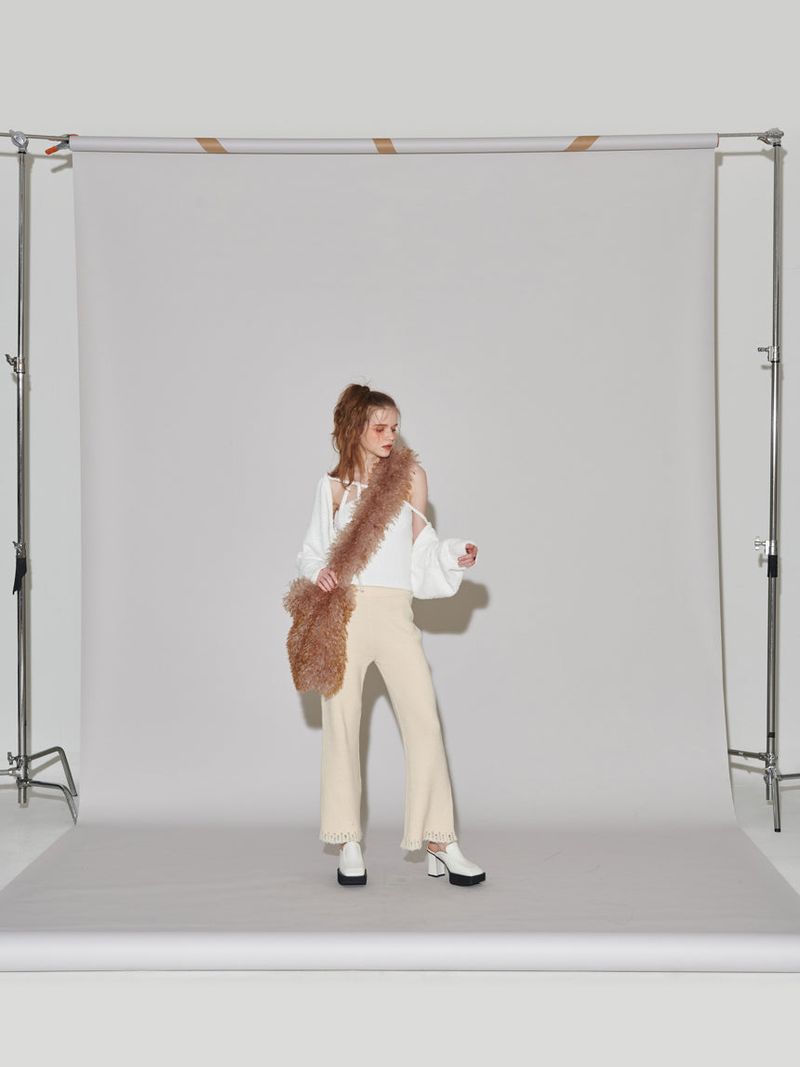 SQUARE TOE MULE-IVORY
