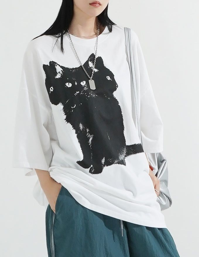3 Cat Overfit T-Shirt