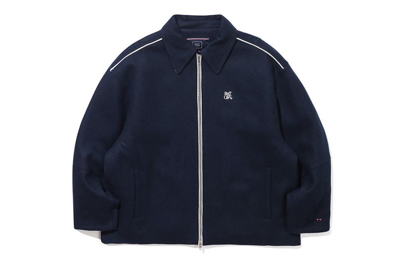 WOOL PIPING BIKER JACKET