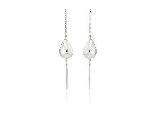 26SS★ Champagne Moon Dew Drop Silver Darling Earrings
