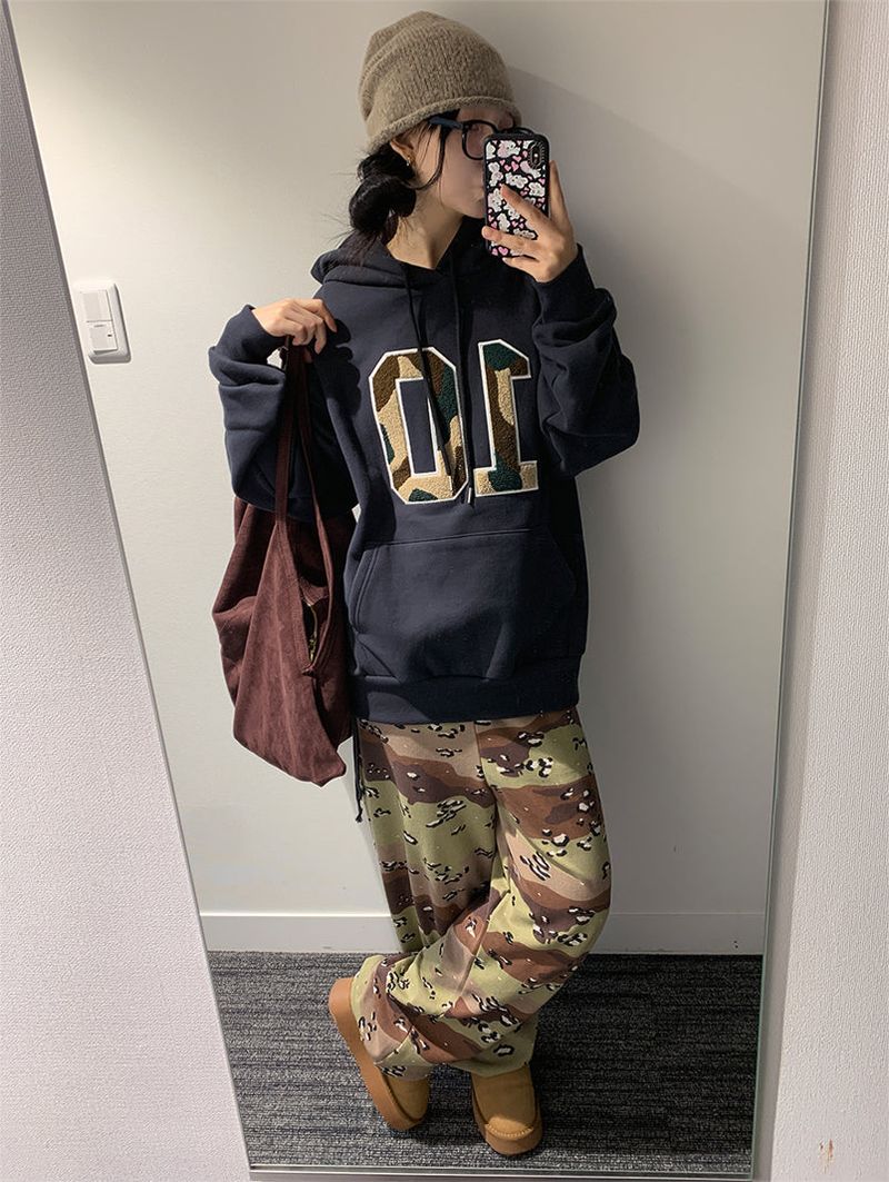 CAMO FLEECE PATCH HOOD (4C)