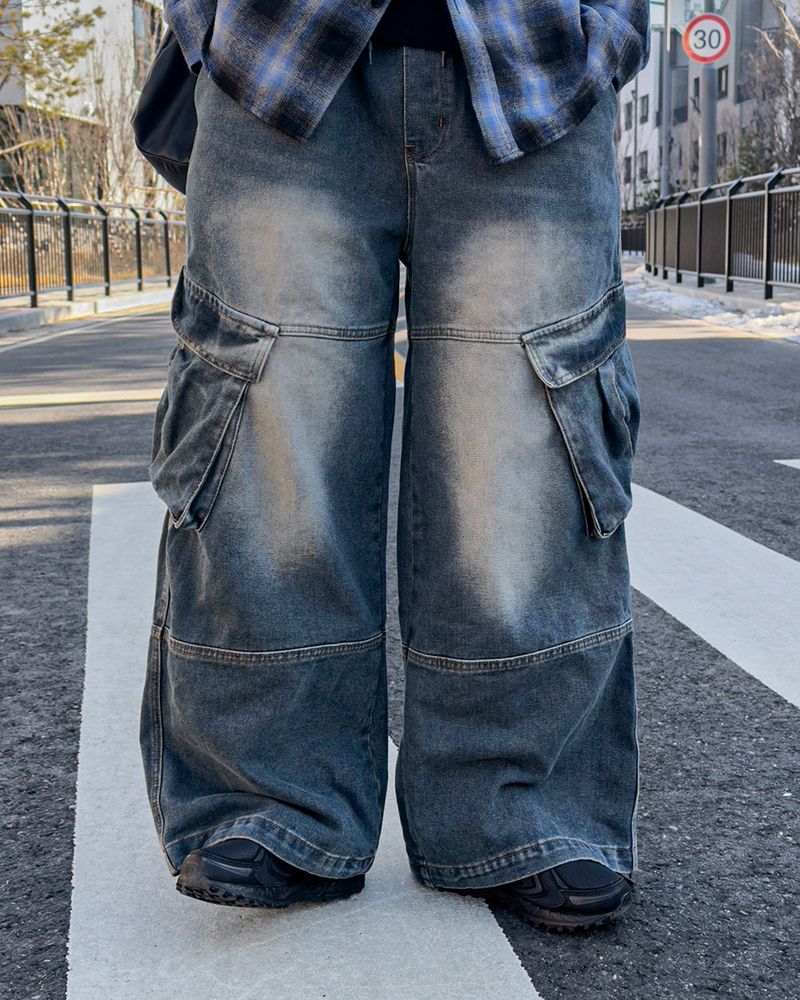 Mader Cut Cargo Denim Pants