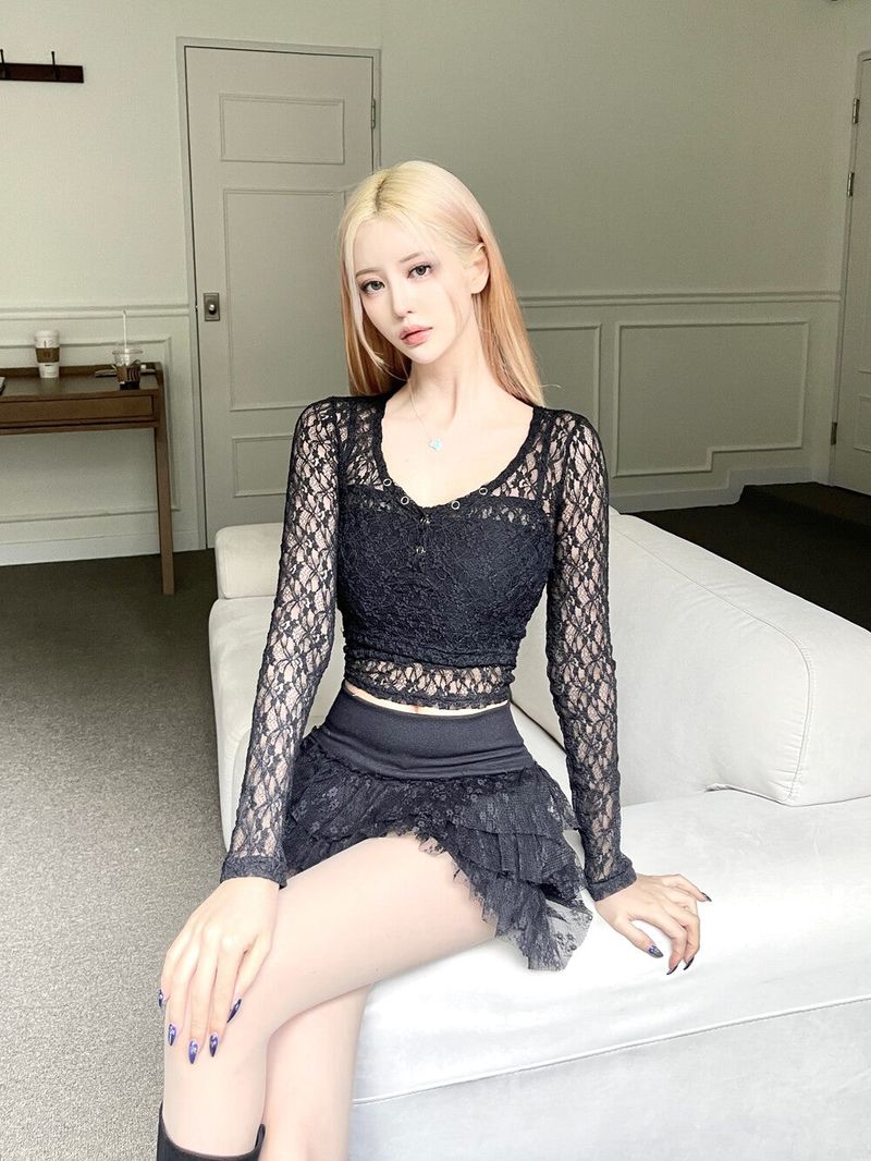 Angel lace top set (3color)