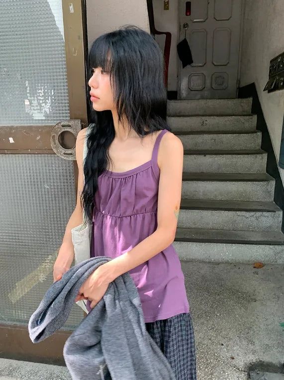 Elan Shirring Layered Strap Sleeveless