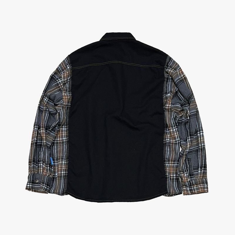 check block cotton shirt_black