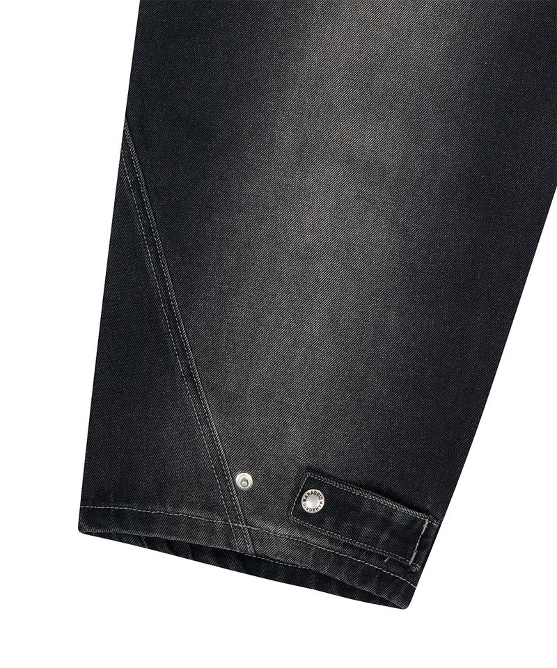 WASHED POCKET DENIM PANTS_BLACK