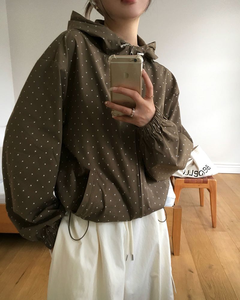 Milly Dot Hooded Windbreaker