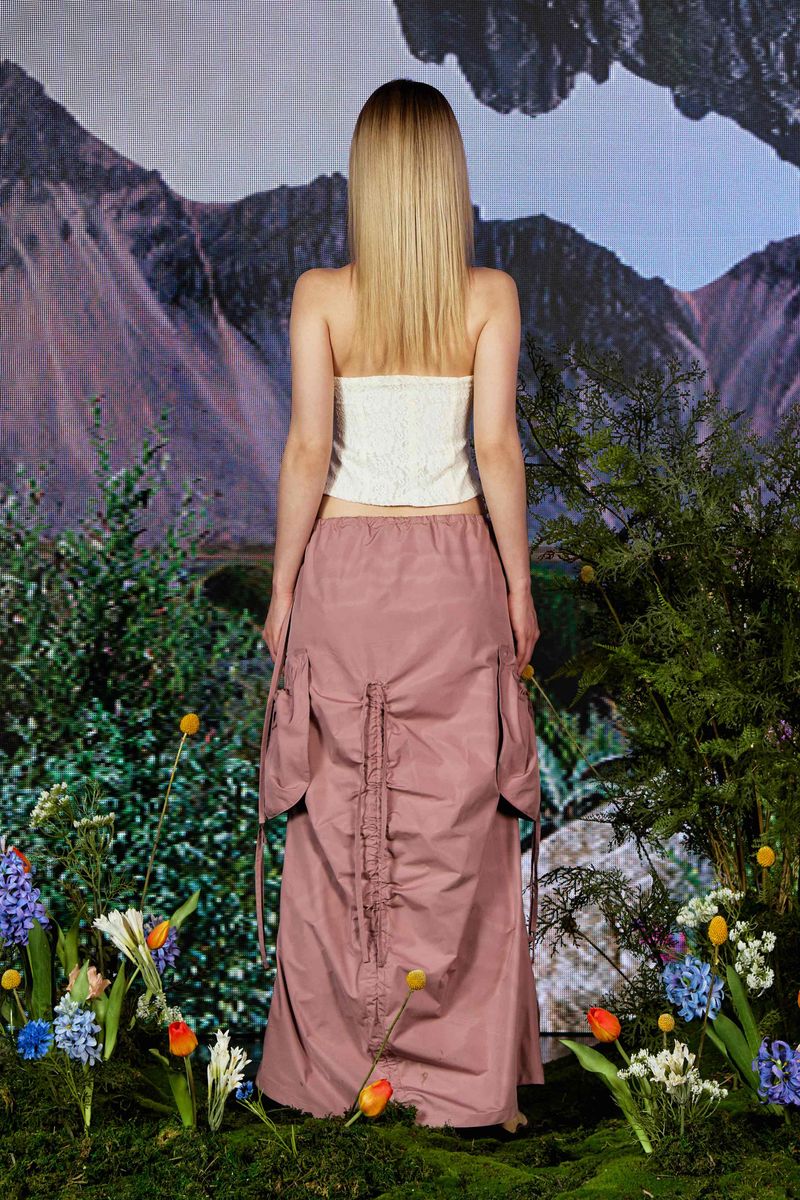 Wisdom Teeth Low Rise Ruched Skirt PINK