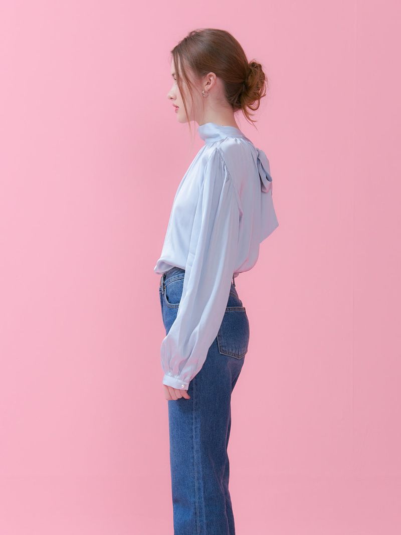 BACK TIE BLOUSE_SKY BLUE