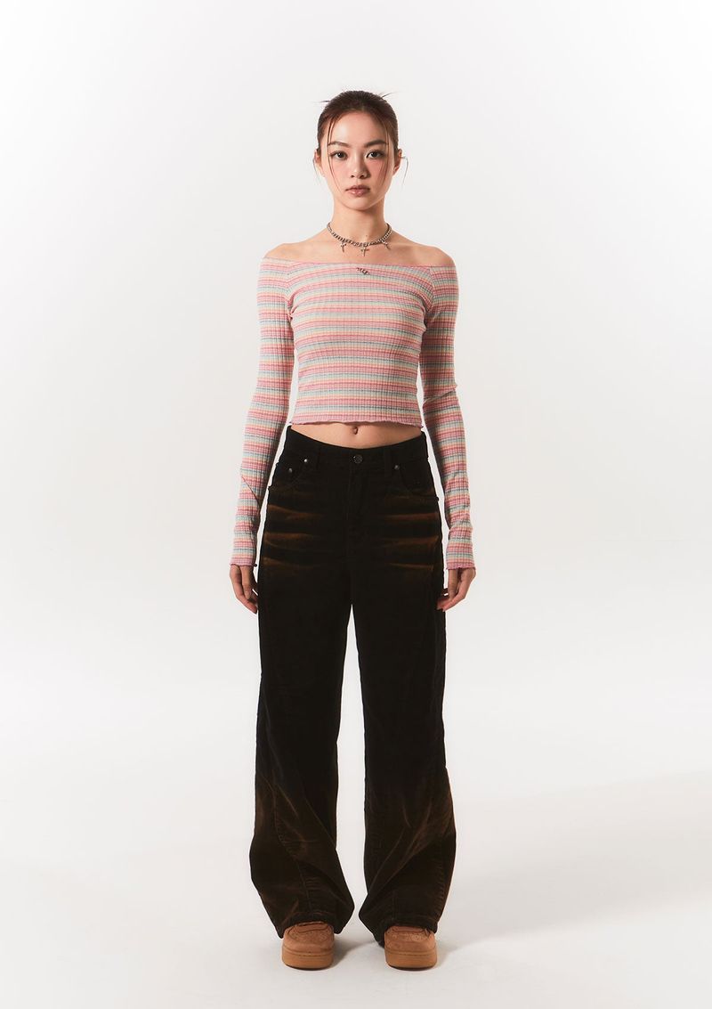 coduroy gradation pt - black