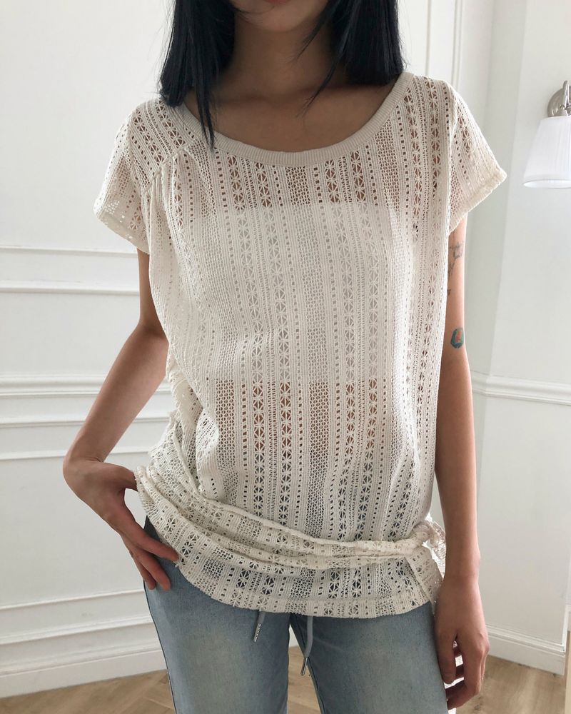 Elco Crochet Short Sleeve T-Shirt