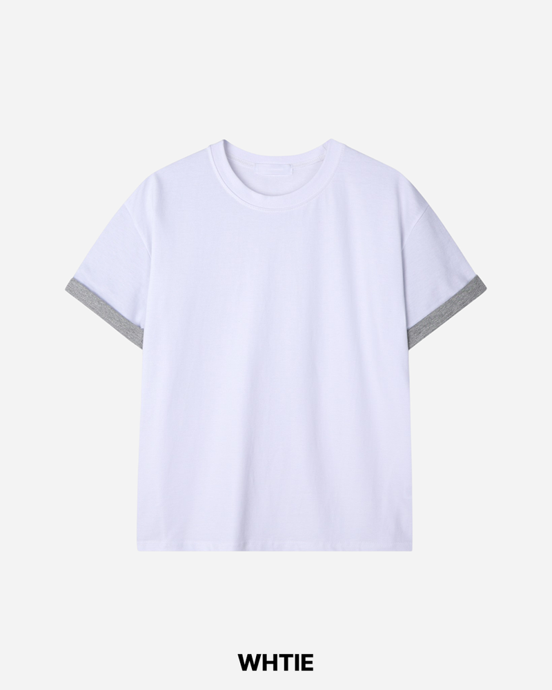 Duet Crop Roll-up Short Sleeve T