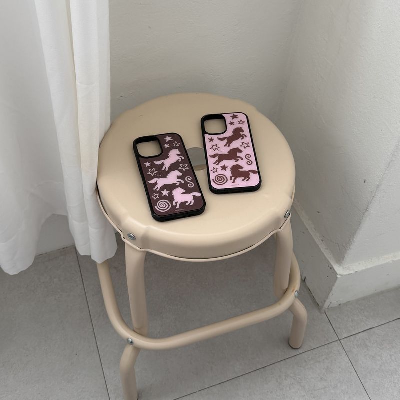 [MADE] Pony glossy glass bumper case (Brown)