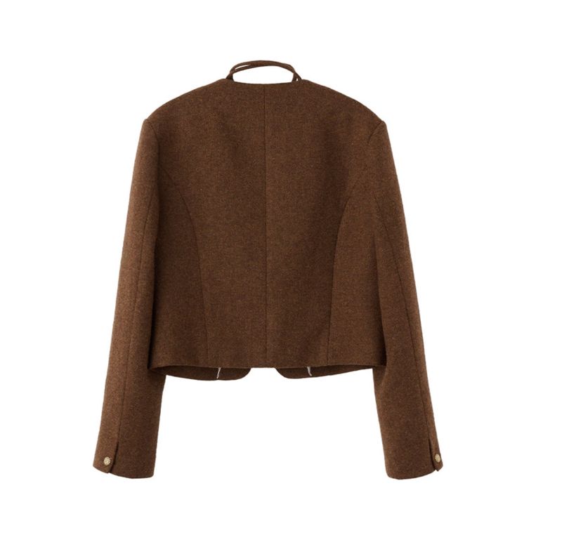 【即日発送】tie no-collar wool jacket