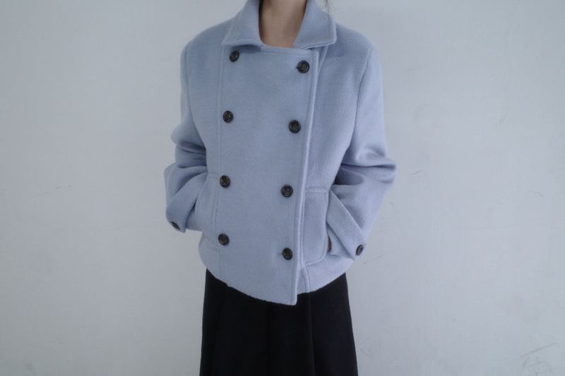 Powder double short coat (2color)