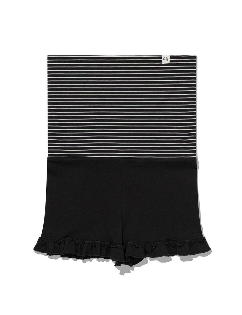 ST FRILL CONTRAST SHORTS(BLACK)