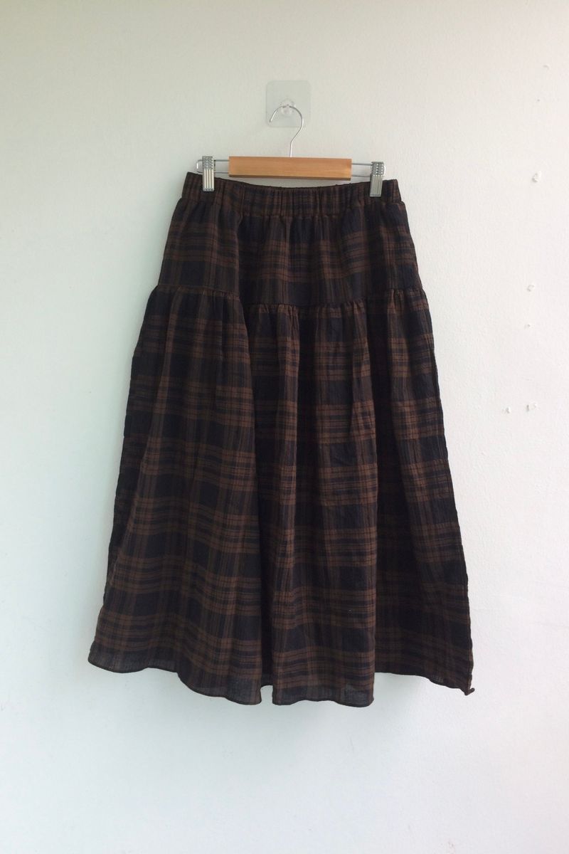 dusty checkered long skirt